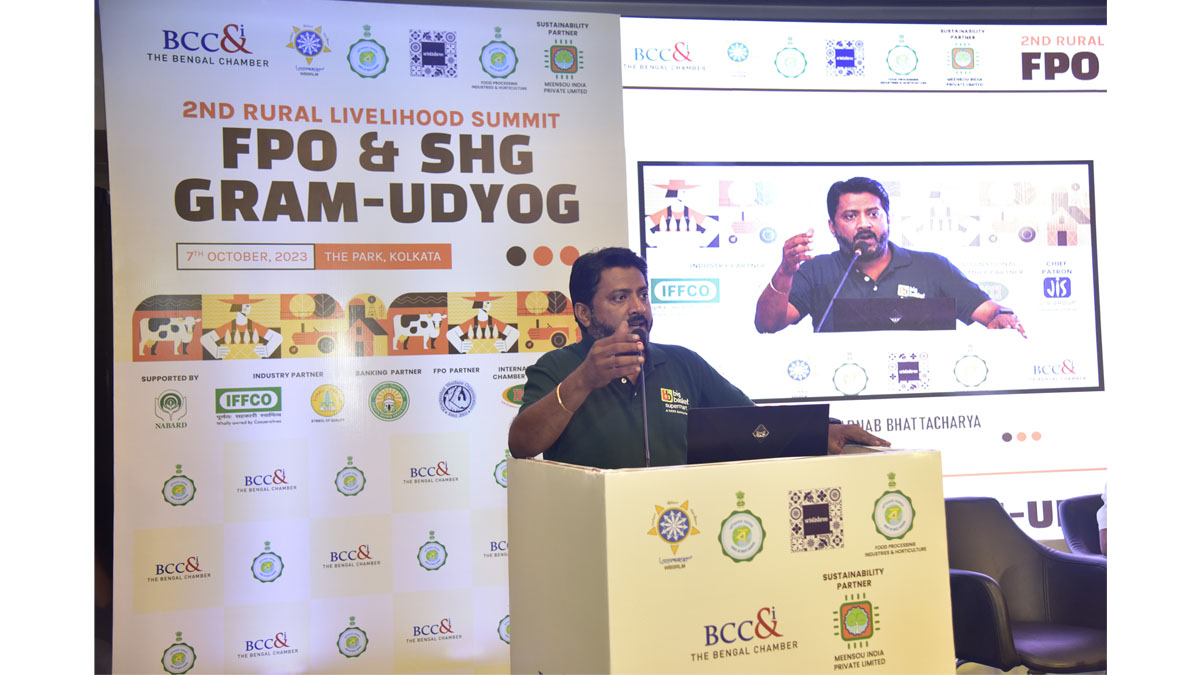 Mr. Arnab Bhattacharya, F&V (Fresh Fruits and Vegetables) Head- East, Bigbasket.com delivering his address on Market Connect