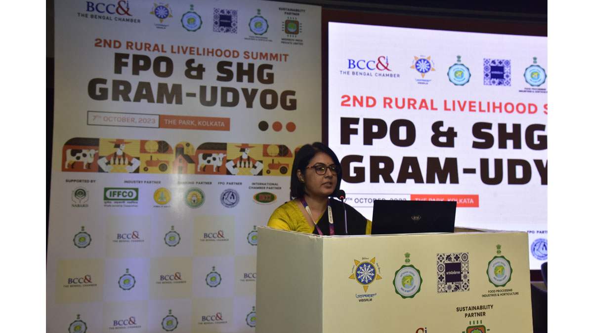 Ms. Daisy Saha, FSTO, ABU, LHO State Bank of India addressing the audience.