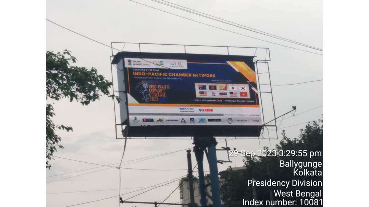 Branding of Indo-Pacific Economic Conclave across Kolkata.