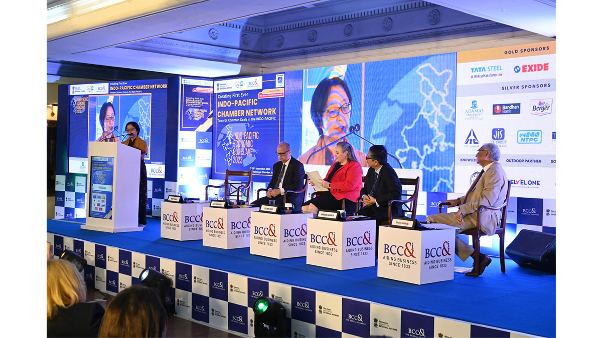 A glimpse from the opening session address on Day 1 of Indo-Pacific Economic Conclave by Ms. Mikiko Tanaka, Head, Subregional Office for South and South-West Asia, United Nations, ESCAP.