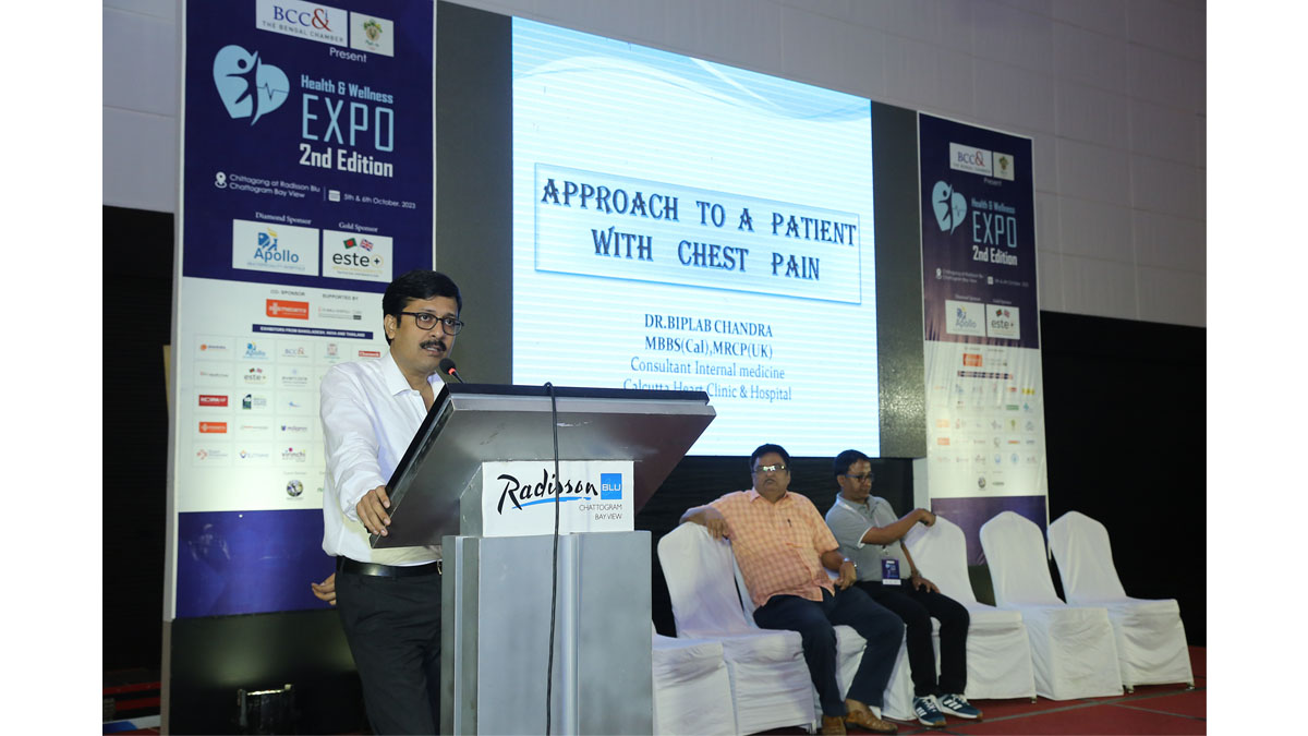 Health Talk in progress : A Talk on “Approach to a patient with chest pain & All patient came with chest pain is not heart attack by Dr. Biplab Chandra, Calcutta Heart Clinic & Hospital
