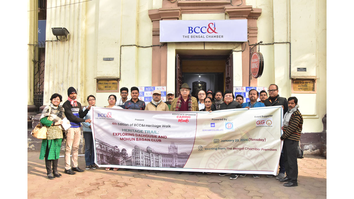 Mr. G. M Kapur, Chairperson, Heritage Committee, BCC&I, Ms Reshmi Chatterjee, Co-Chairperson, BCC&I, and other senior corporate representatives were present at the flag off session of the 4th edition of BCC&I Heritage Walk titled Heritage Trail: Exploring Dalhousie and Mohun Bagan Club