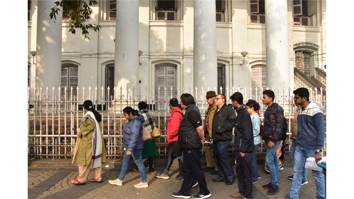 All the participants visiting Calcutta GPO during the 4th edition of BCC&I Heritage Walk titled Heritage Trail: Exploring Dalhousie and Mohun Bagan Club