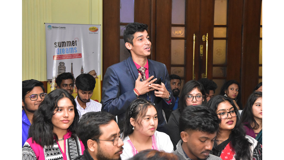 Student representatives present in the audience, at the discussion session on Swami Vivekananda: A Herald for Sustainable Tourism on 17th January 2024 at The Bengal Chamber Premises.