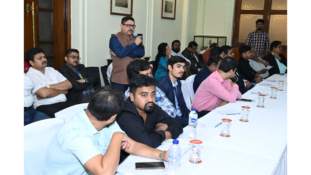 Distinguished audience asking questions