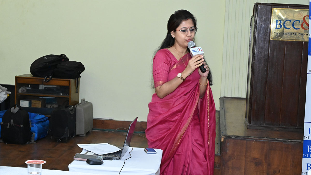 Ms. Swarnali Dhar, Deputy Director, The Bengal Chamber emceeing the session.