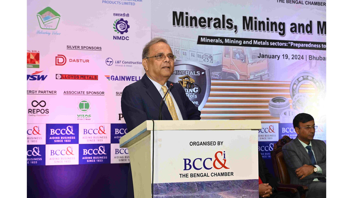 Mr. Tuhin Kumar Mukherjee, Chairperson, Minerals and Mining Committee, BCC&I and Advisor- Mineral Resource & Mining, Aditya Birla Management Corporation Pvt. Ltd. Addressing at the Opening Session.