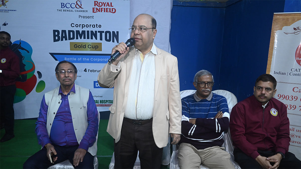 Mr. Subrata Dutta, Sports Development Committee, BCC&I, Managing Director, The George Telegraph Group inaugurating the BCC&I Corporate Badminton Gold Cup 2024