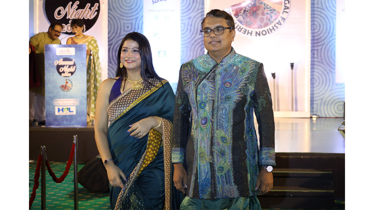 Mr. Arnab Basu, President Designate of The Bengal Chamber of Commerce and Industry and Advisory Leader , PricewaterhouseCoopers Pvt. Ltd., and his wife Mrs. Tiasa Basu walked at the Defile de mode – a specially curated Runway walk on the occasion of BCC&I’s Annual Night 2023.