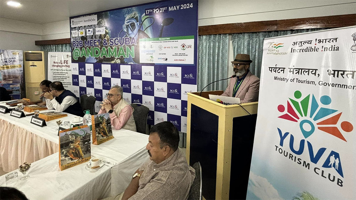 Shri Pranav Prakash, Regional Director, India Tourism, Kolkata, Ministry of Tourism Government of India, delivering his address at the B2B Meeting organized by The Bengal Chamber on 17th May 2024 at Peerless Hotel, Port Blair, Andaman.