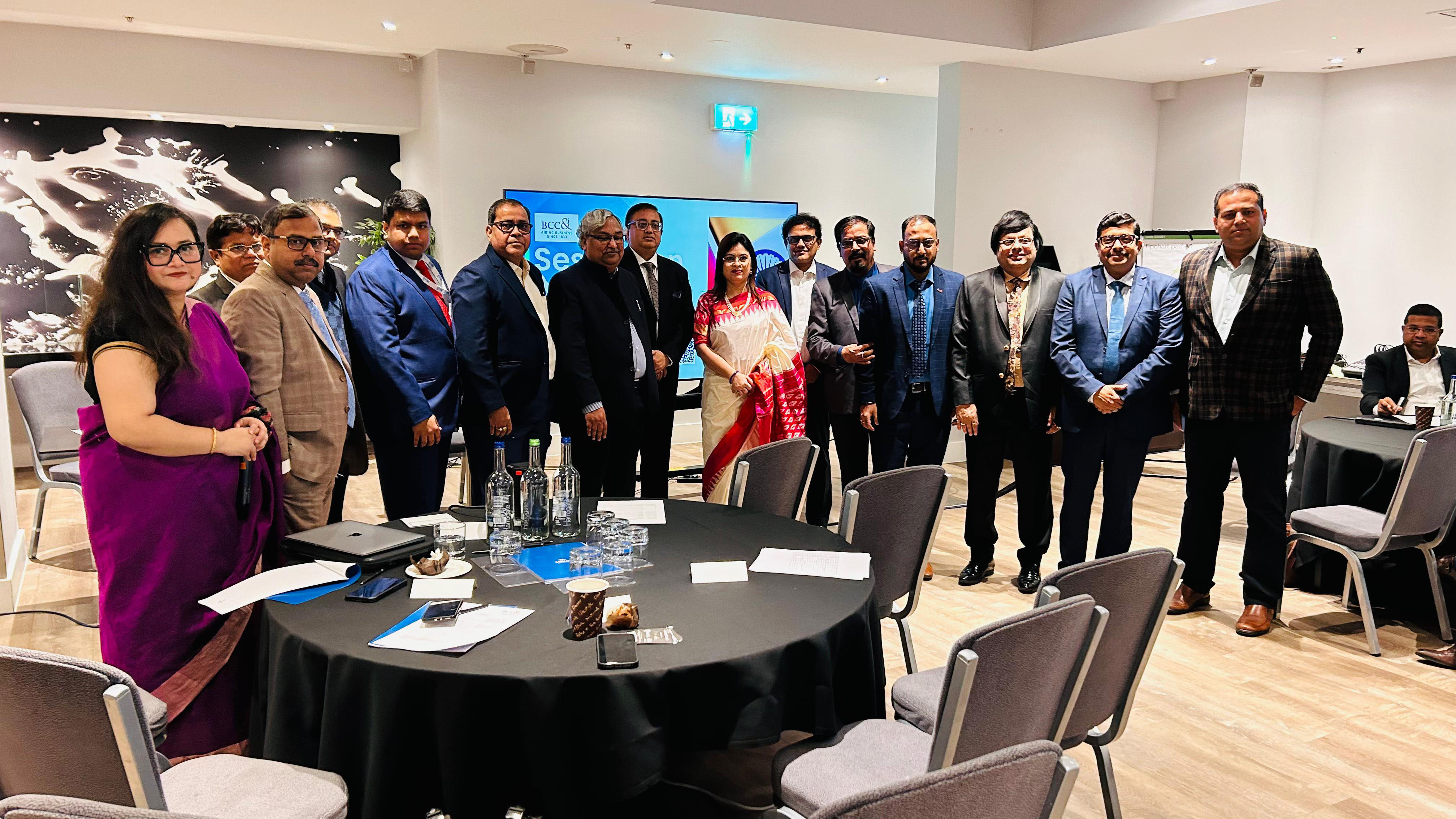 14-member delegation representing varied sectors such as Energy, Education, Legal, Water, Agri / Horticulture & Fertilizers, Manufacturing, Pharmaceuticals, Technology during the net zero session in London on 7th May 2024.